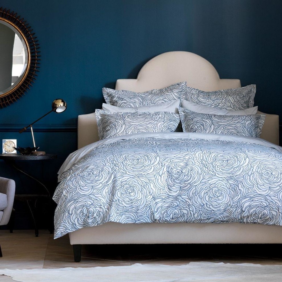 Dwell Studio Sonia Floral Marine Duvet Set Traditional Bedroom