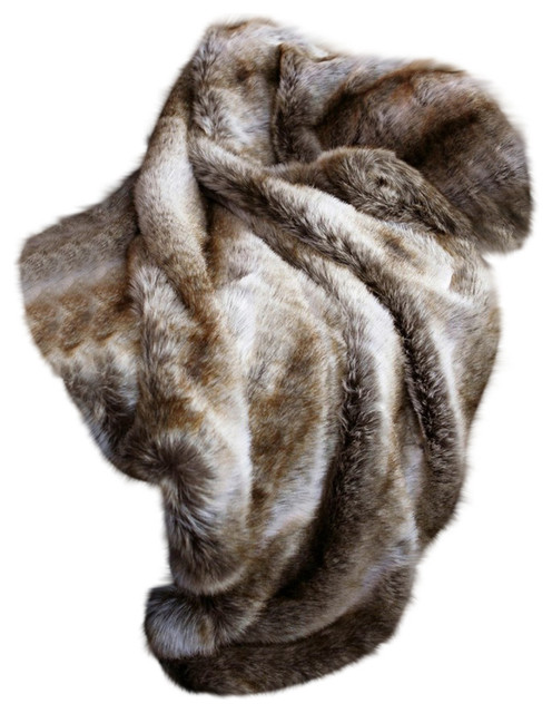 Faux Chinchilla Fur Throw - Southwestern - Throws - by Carstens | Houzz