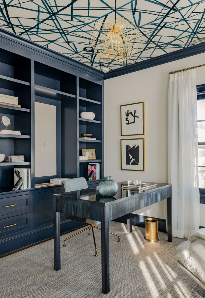 This is an example of a transitional home office in New York.