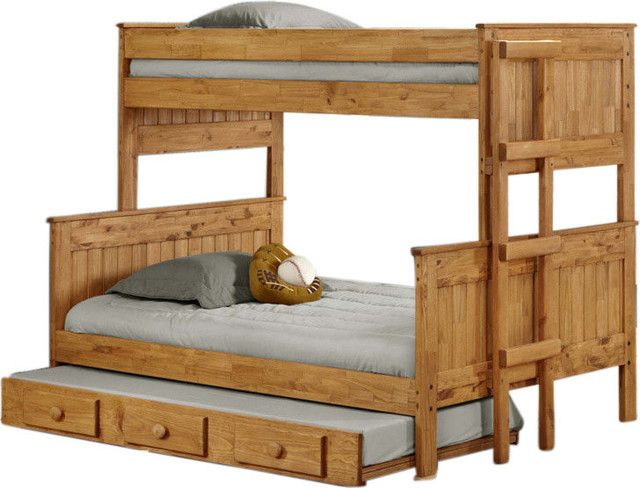 Twin Extra Long Over Full Stackable Bunk Bed With Trundle Ginger