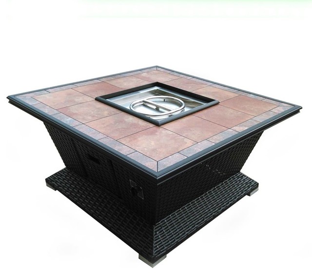 48 Square Wicker Fire Pit Tropical Fire Pits By Virventures