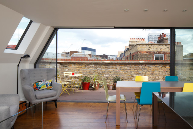 Clerkenwell Roof Extension + Renovation sovremennyy-stolovaya