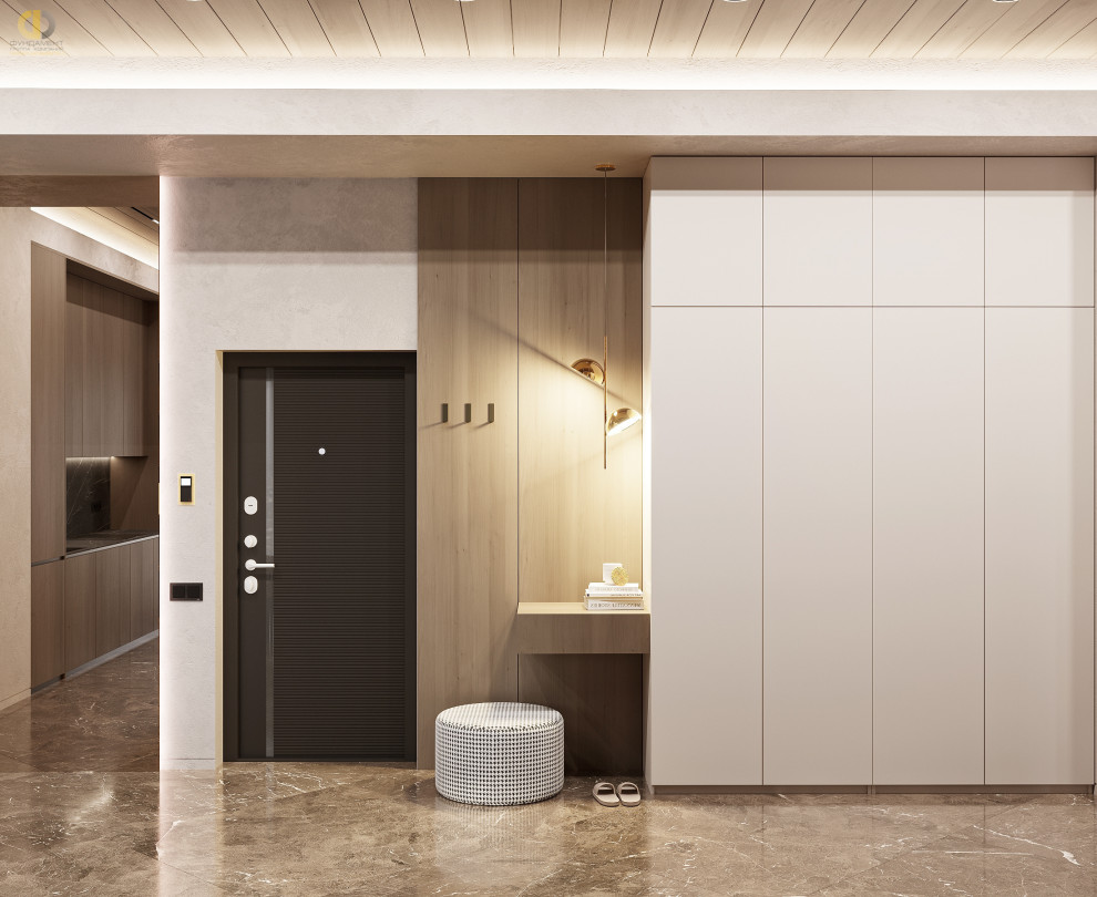 Дизайн-проект 2х-комнатной квартиры в темных тонах в минимализме