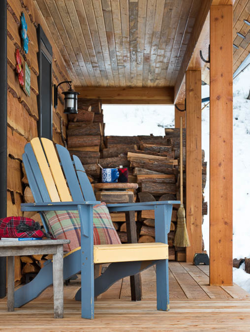 Inspiration for a small rustic porch remodel