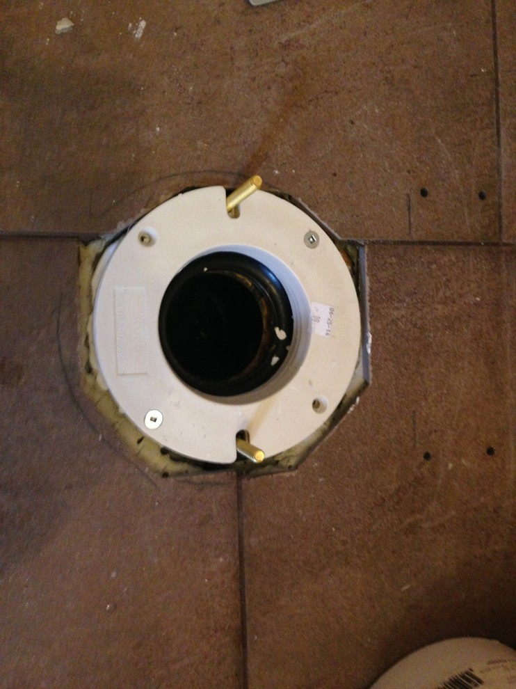 Bruco CF300 Toilet Ring Extension Kit raising the ring after tiling