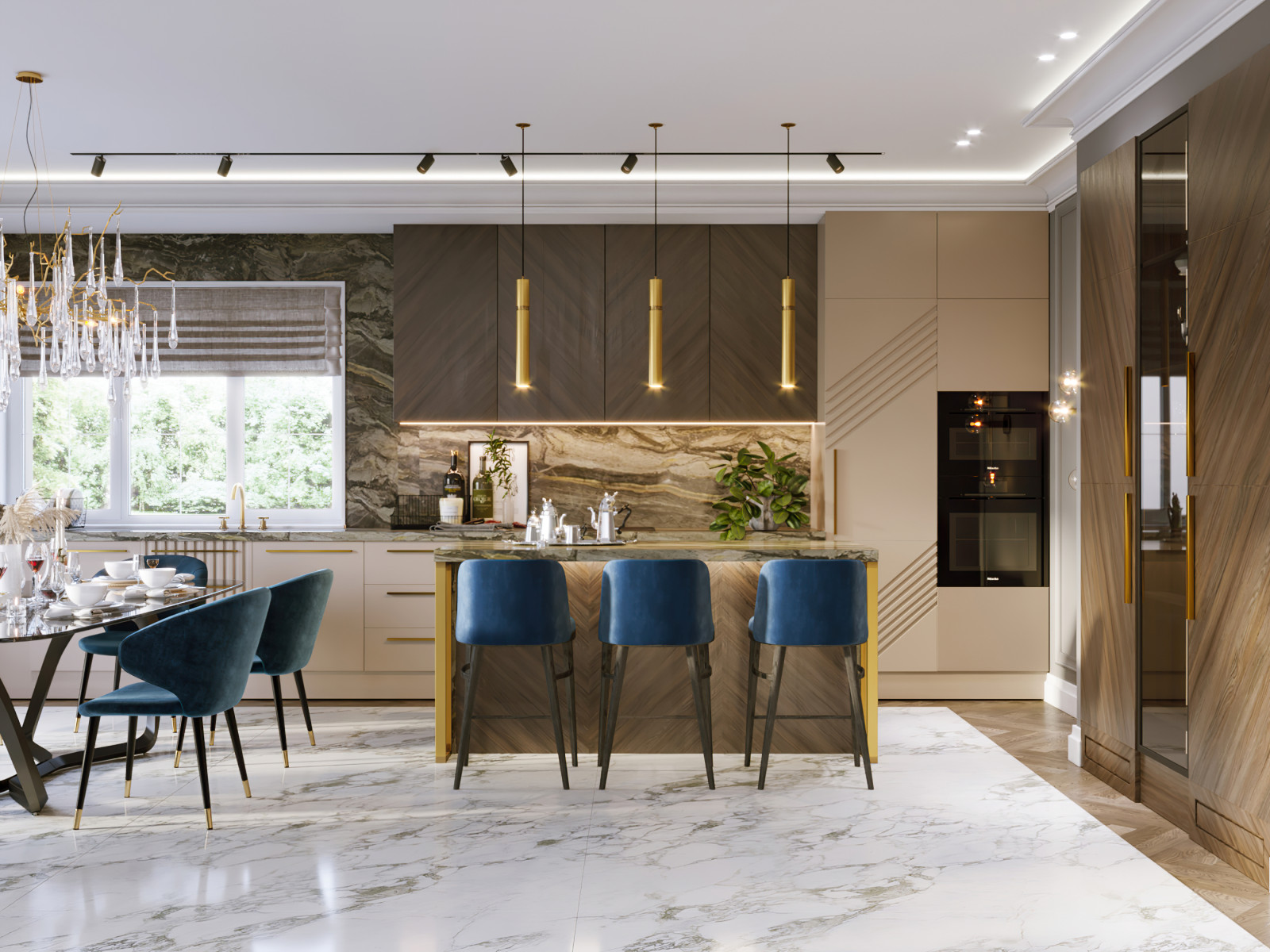 Интерьер загородного дома 280 кв.м КП Вешки