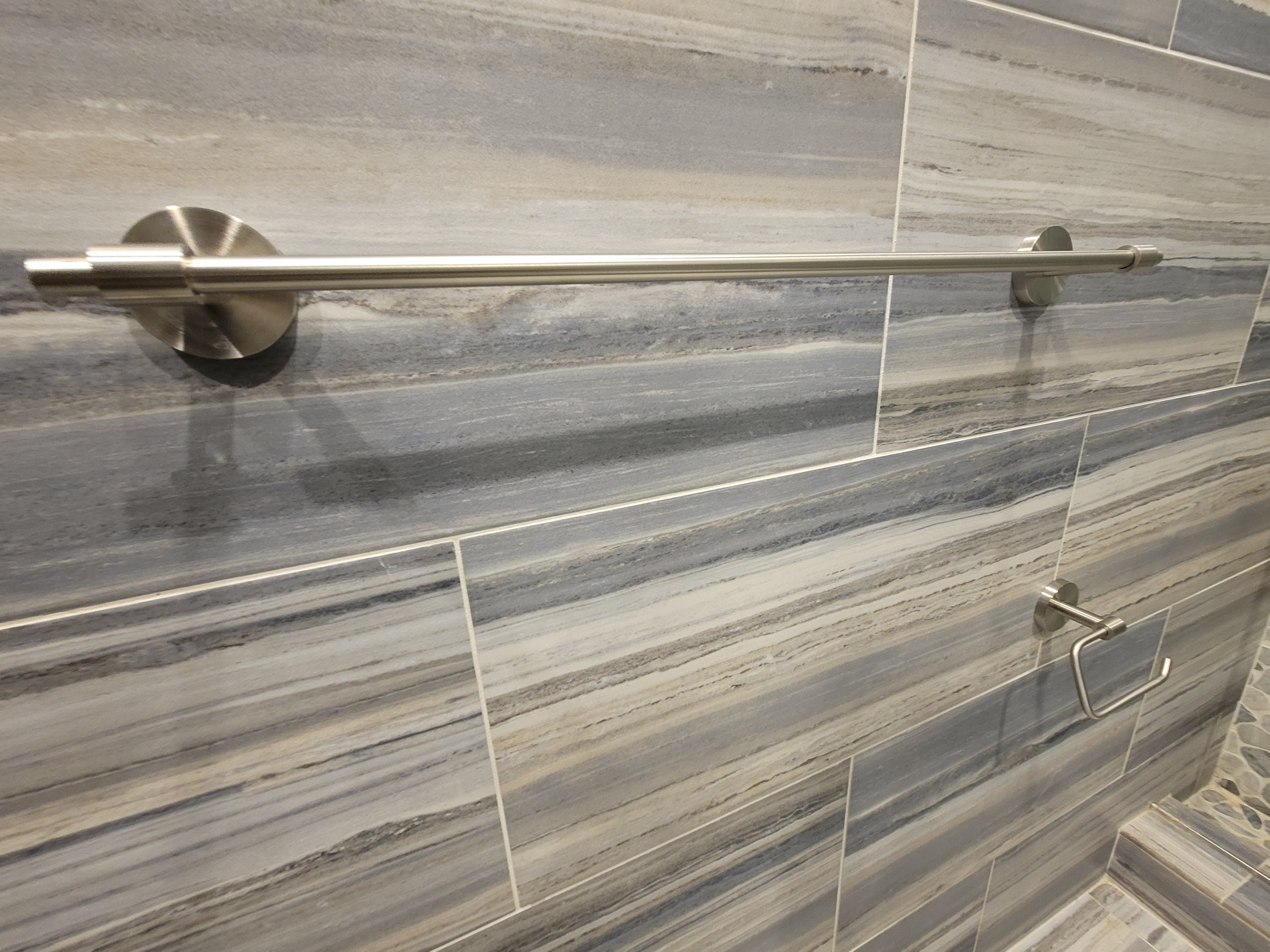 Contemporary Bathroom in blue tile