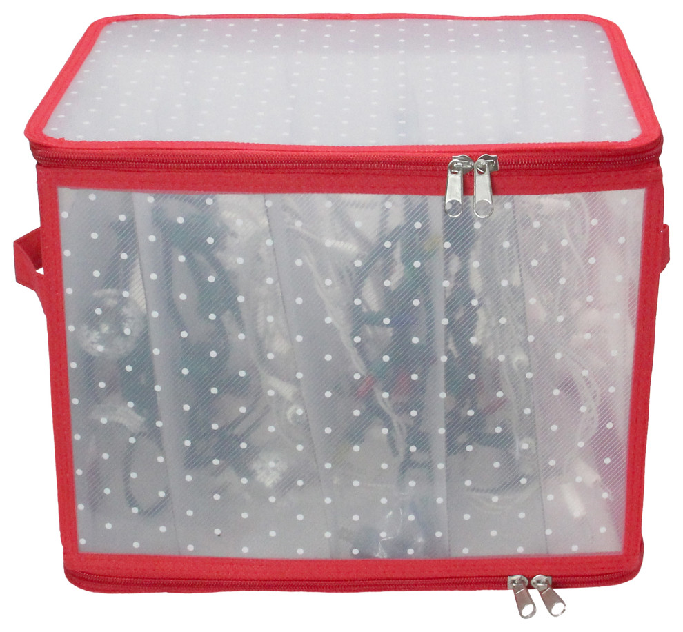 12.5" Transparent Zip Up Christmas Light Storage Box