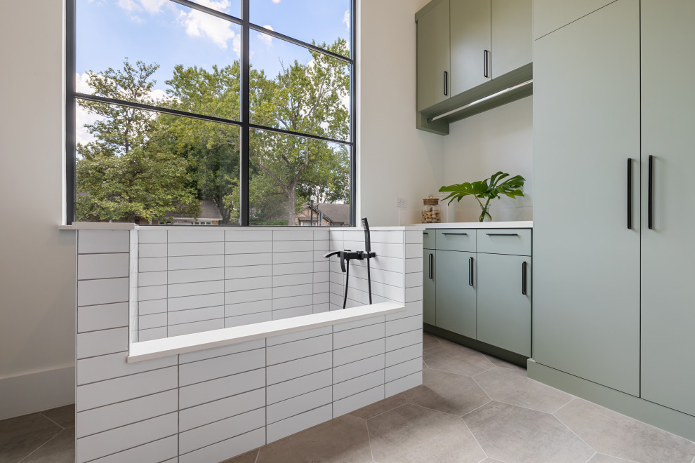 Inspiration for a contemporary utility room in Houston.