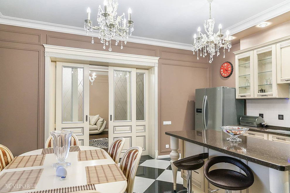 Дверь из массива бука Рим в интерьере "В тауповых тонах"