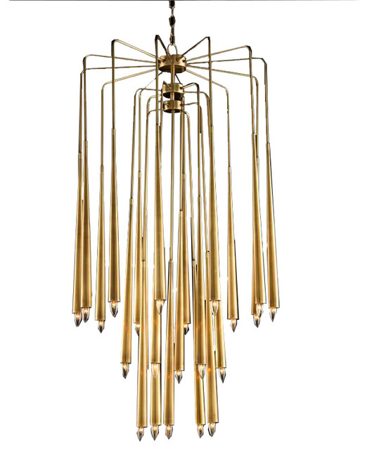 John Richard Hollywood Regency Hans Brass Twenty Three Light Chandelier
