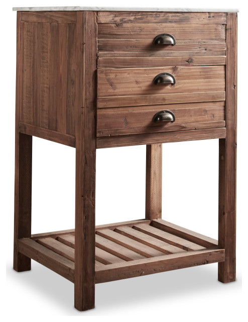 24" Reclaimed Pine Single Bath Vanity - Transitional - Bathroom ...