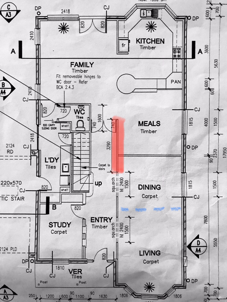 Help please! Ideas to reconfigure downstairs floor plan | Houzz AU