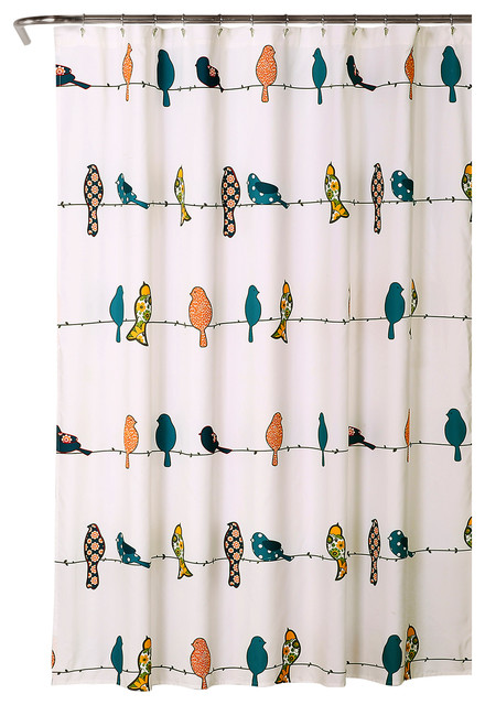 Rowley Birds Shower Curtain Multi 72x72 Contemporary Shower