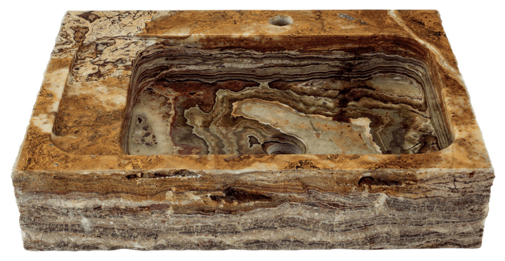 Bathroom Vessel Sink Golden Silk Onyx Rustic Bathroom Sinks by