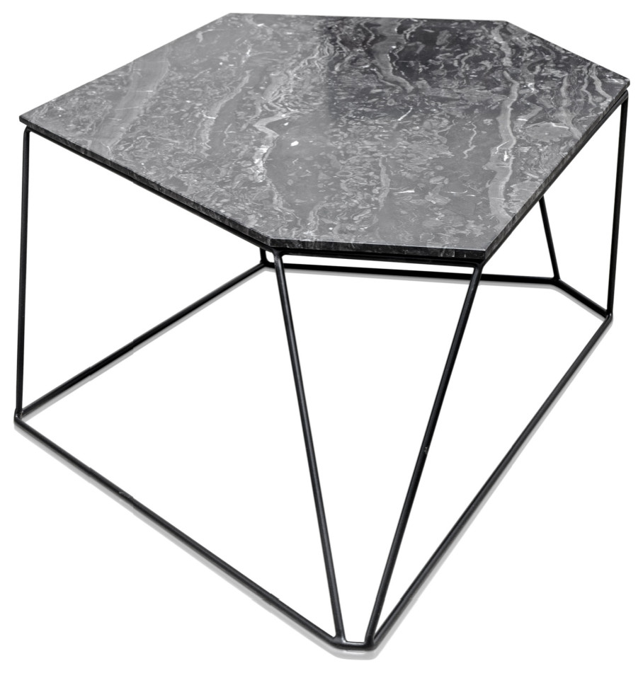 Black Marble Modern Coffee Table, Versmissen Bunker51 Modern Coffee