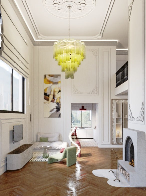 Дизайн интерьера дома в стиле Нео-классика с элементами дизайнерских решений