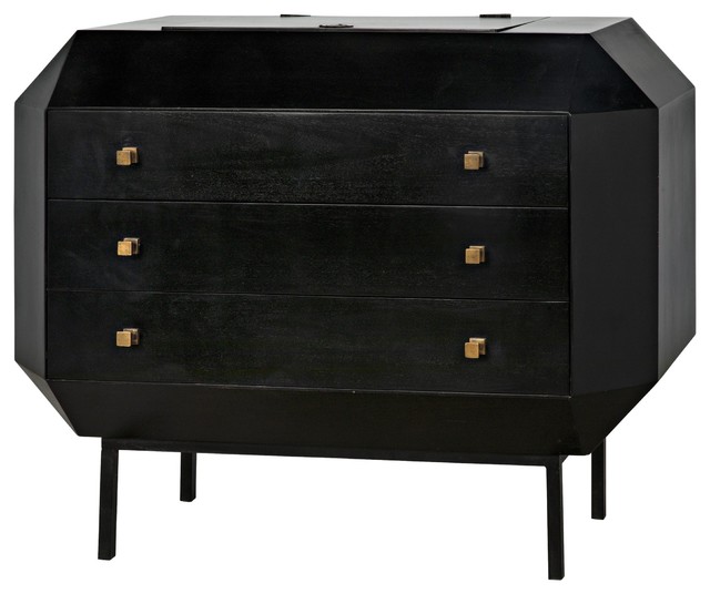 38 5 Dresser Solid Mahogany Pop Up Vanity Mirror Three Drawers Rubbed Black 38 5 Dresser Solid Mahogany Pop Up Vanity Mirror Three Drawers Rubbed Black