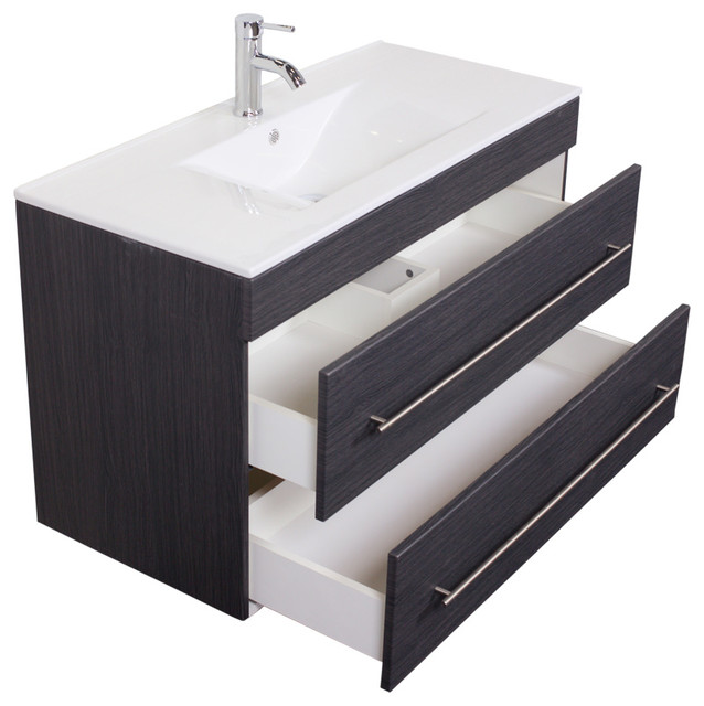 Emotion Infinity 1000 Bathroom Furniture, 100 cm, Grained Anthracite