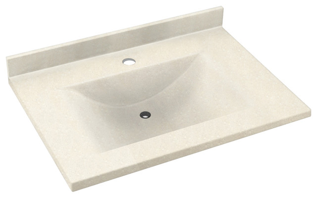 Swan Contour Solid Surface Bathroom Vanity Top, Pebble