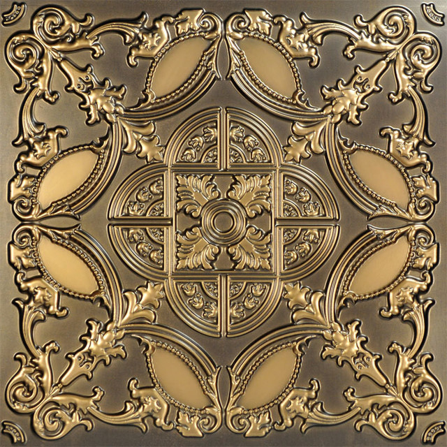 Golden Prague Faux Tin Ceiling Tile, Antique Ceiling Tiles Harrisburg