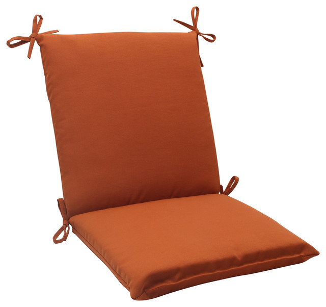 Cinnabar Burnt Orange Squared Corners Chair Cushion Contemporary