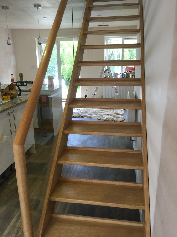 New Oak Staircase with Open Riser