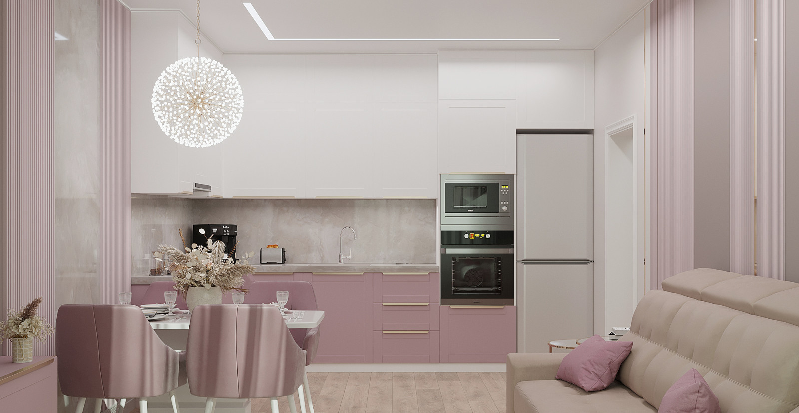 гостиная столовая в небольшой квартире