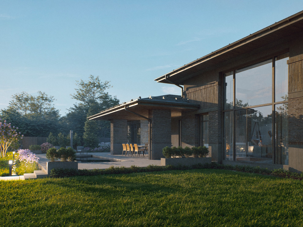 Ландшафтный дизайн загородного участка с бассейном