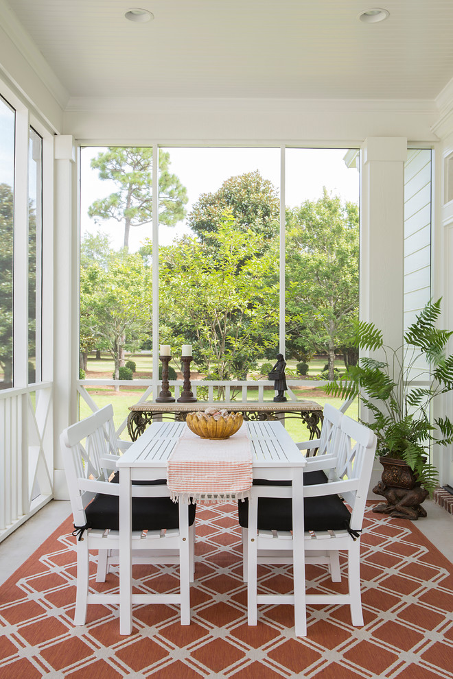 Inspiration for a traditional verandah in Charleston.