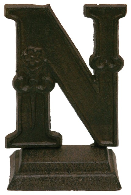 Iron Ornate Standing Monogram Letter N Tier Tray Tabletop Figurine 5 ...