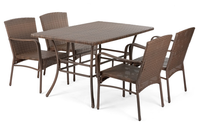 Leisure Collection Outdoor Garden Patio Furniture 5-Piece Dining Set