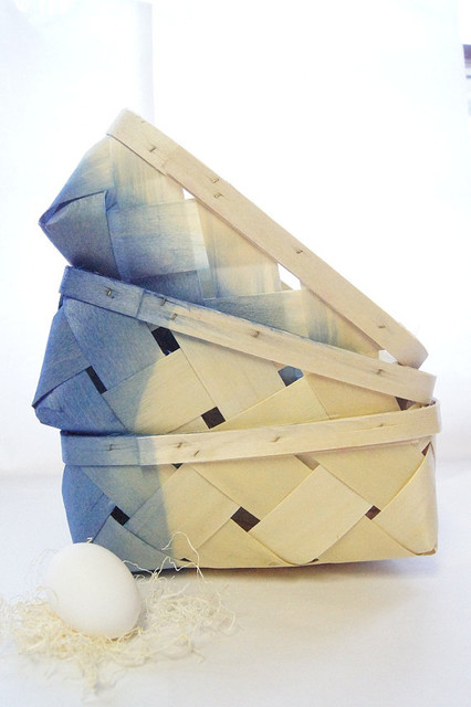 Ombre Blue Woven Basket Hand Dipped By Wind & Willow Home
