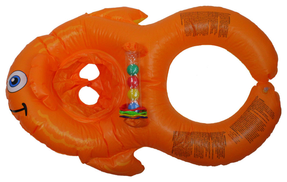 Inflatable Orange Goldfish Baby Seat Pool Float, 39.5"