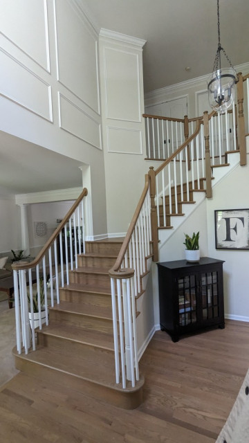 Red Oak Refinish contemporary-staircase