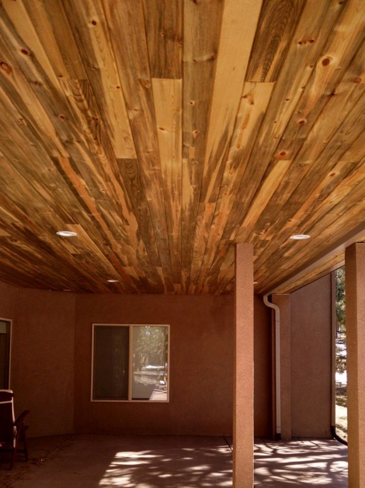 Deck - mid-sized contemporary backyard second story deck idea