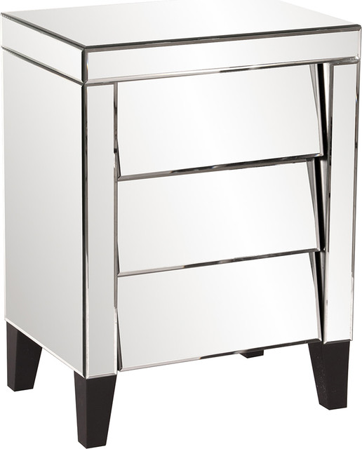 Howard Elliott Mirrored 3 Drawer Small Dresser Transitional