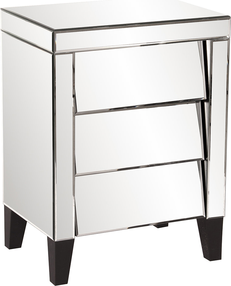 Howard Elliott Mirrored 3 Drawer Small Dresser Transitional