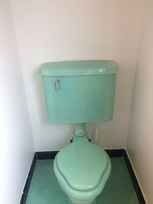 1930s GREEN toilet help me replace the original seat!!