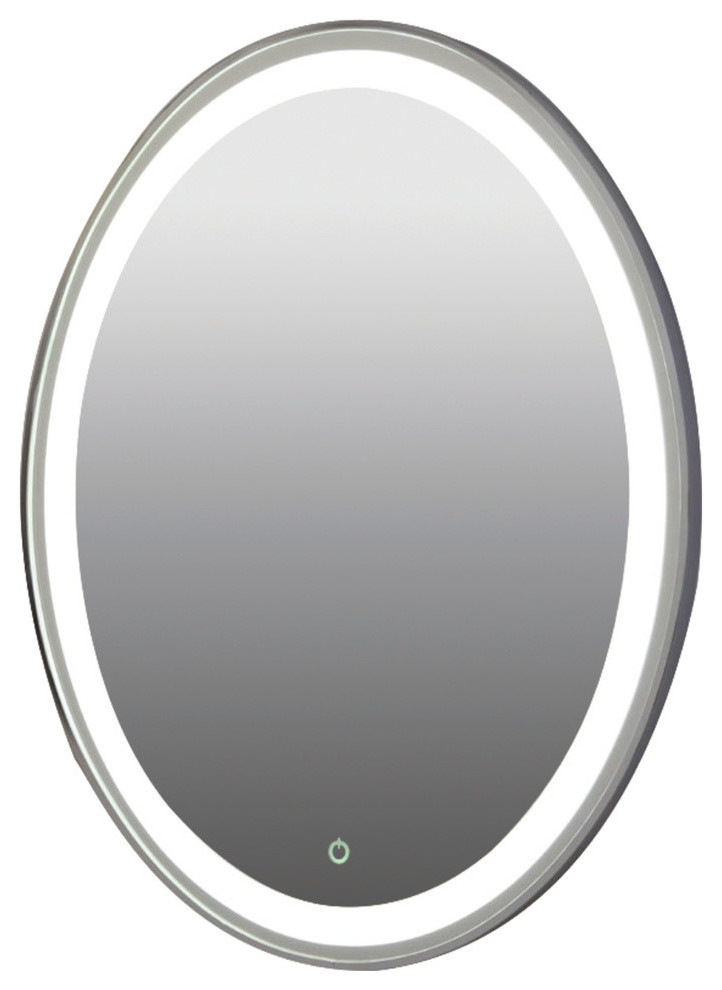 Hanging LED Light Mirror, Aluminum Sides, Dimmable/On/Off Button