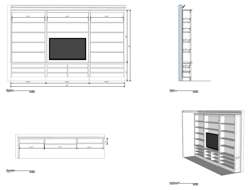 Fitted bookcases