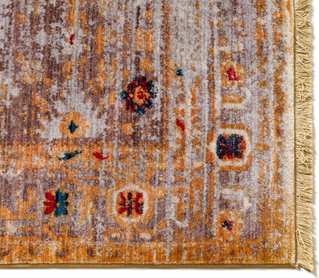 Well Woven Global Treasures Naomi Modern Distressed Gold Area Rug, 5'3 ...