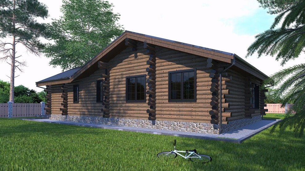 дом одноэтажный из бревна
