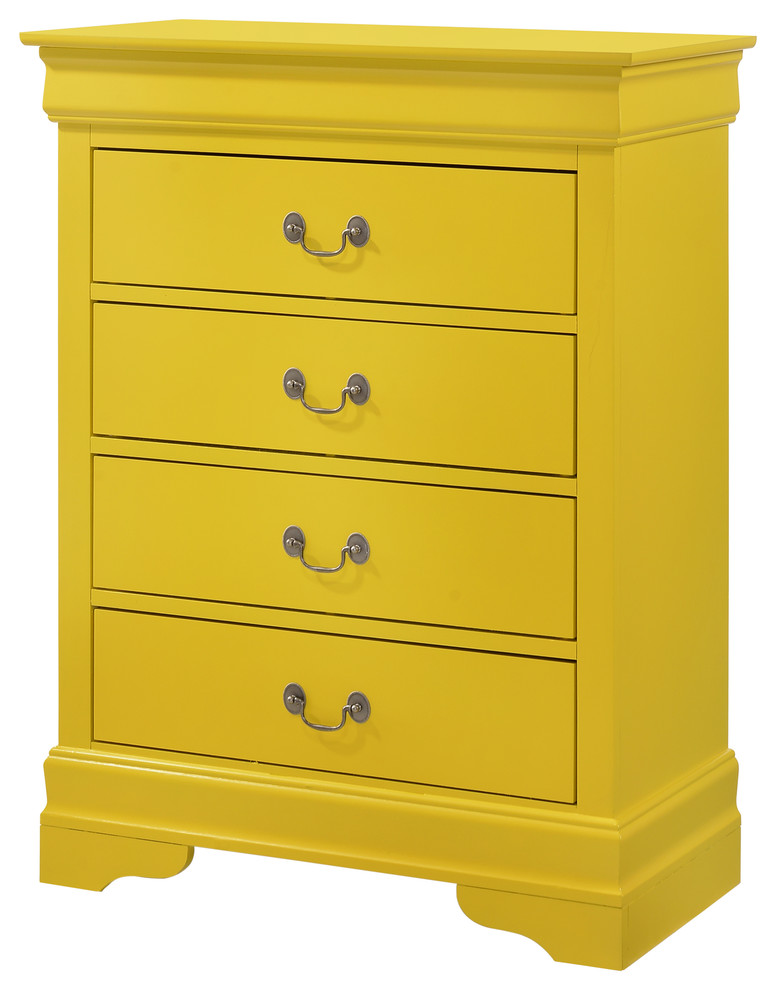 Louis Phillipe 4 Drawer Chest Cherry Eclectic Dressers By