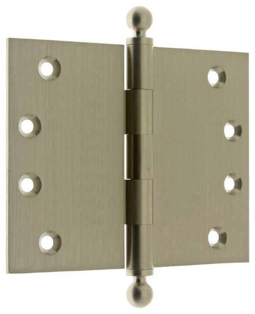 Genuine Solid Brass 4 X 5 Wide Throw Ball Tip Hinges Pair
