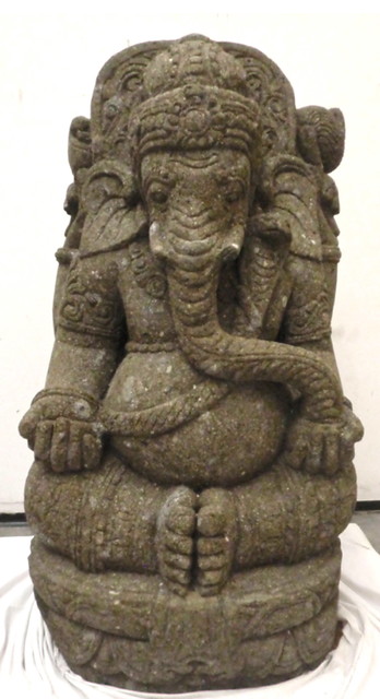 Large Stone Lord Ganesha Garden Statues - Asian - Garden Statues And ...