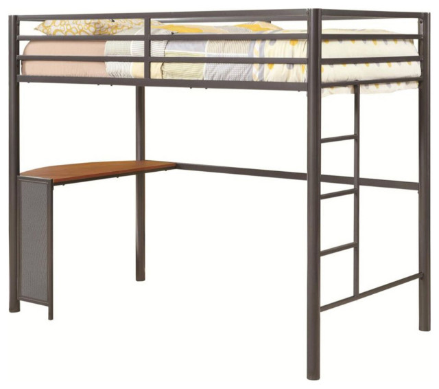 Metal Twin Loft Bed, Gunmetal Transitional Loft Beds by Simple Relax Houzz
