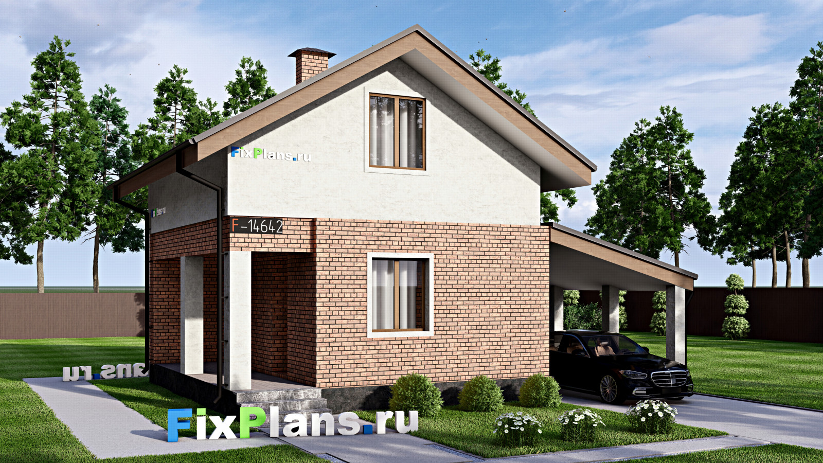 Проект дома с мансардой 11х7 м S53м2 F-14642