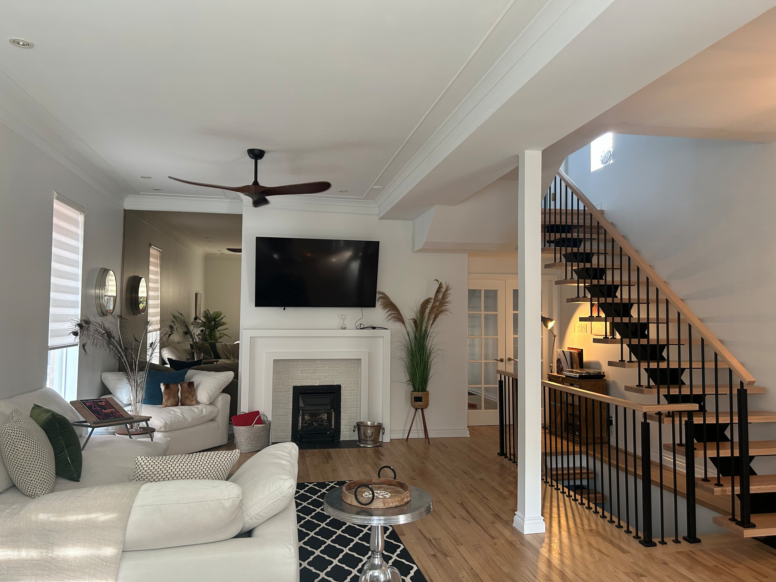 Dining, living and staircase