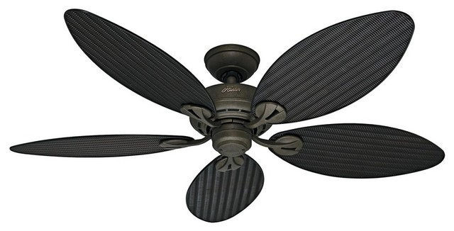 Bayview 54 Outdoor Ceiling Fan Provencal Gold Antique Dark Palm